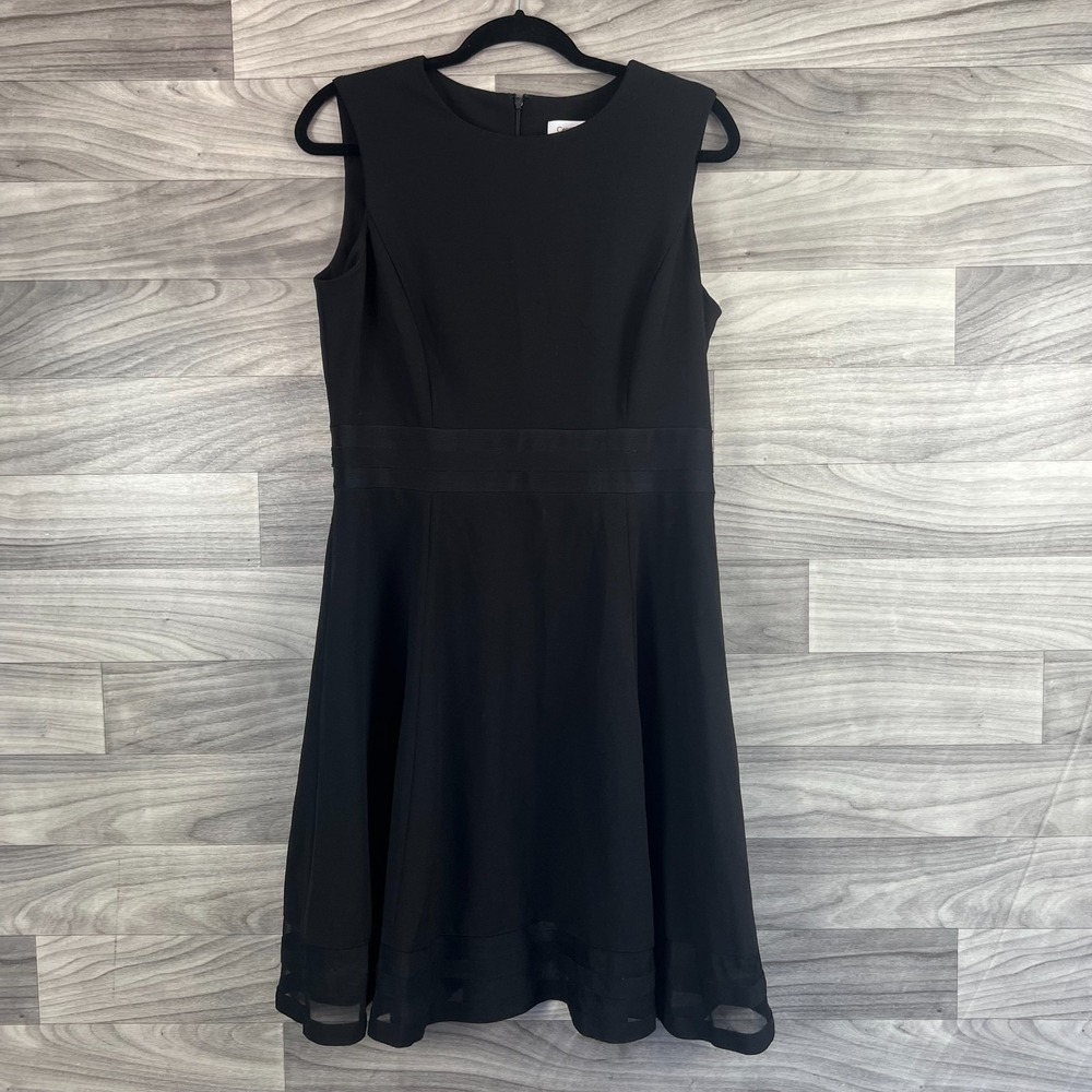 Calvin Klein Black Sleeveless Fit-and-Flare Dress